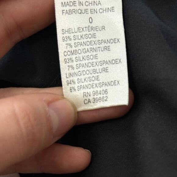 THEORY Silk Dress Womens Size 0 Colorblock Career Event Holiday Cocktail Capsule - Picture 7 of 8